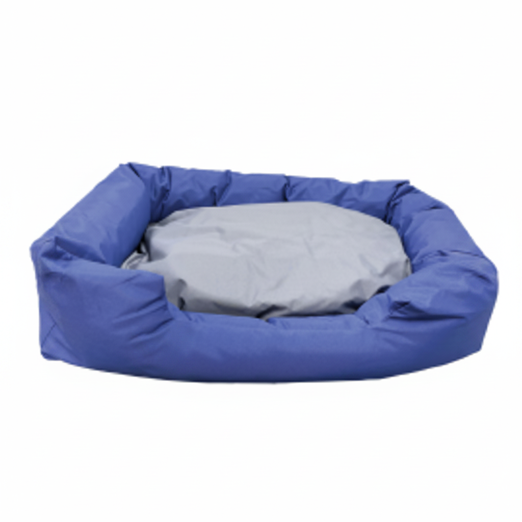 NutraPet L-86CM W-65CM H-19CM LOUNGER BED NAVY & GREY L