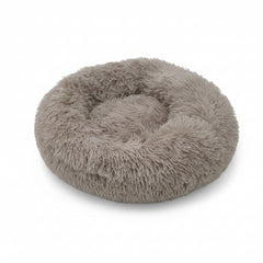 Grizzly Velor Plush Round Bed Beige Large - 71 x 20cm