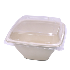 Bagasse Square Deep Containers with PET Lids – EG16 to EG42 | Eco Takeaway Boxes