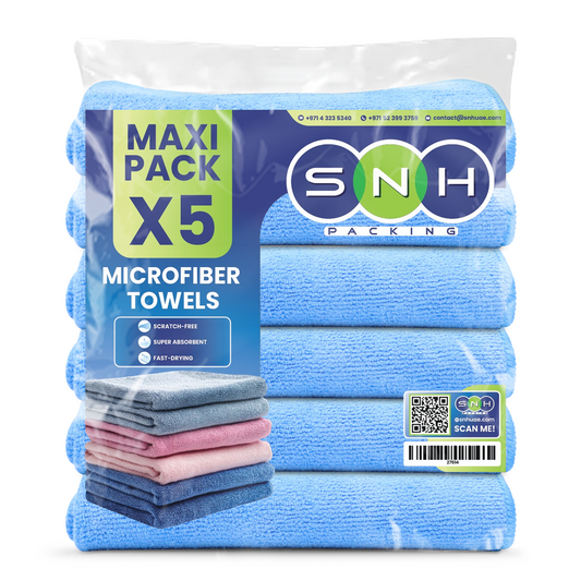 Microfiber Cleaning Cloth Pack – 40x40cm | 5pcs x 20PKTs | Multi-Color Options