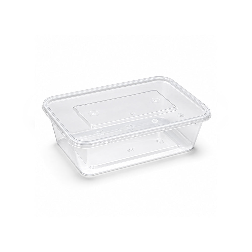 Microwavable Rectangular Containers Clear Lid 500ml to 1500ml - SNH Packing