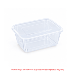 Microwavable Rectangular Containers Clear Lid 500ml to 1500ml - SNH Packing