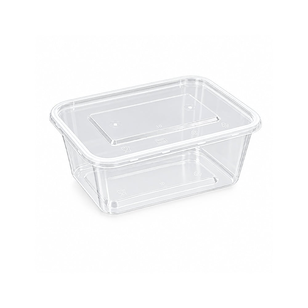Microwavable Rectangular Containers Clear Lid 500ml to 1500ml - SNH Packing