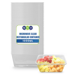 Microwavable Rectangular Containers Clear Lid Takeaway - SNH Packing