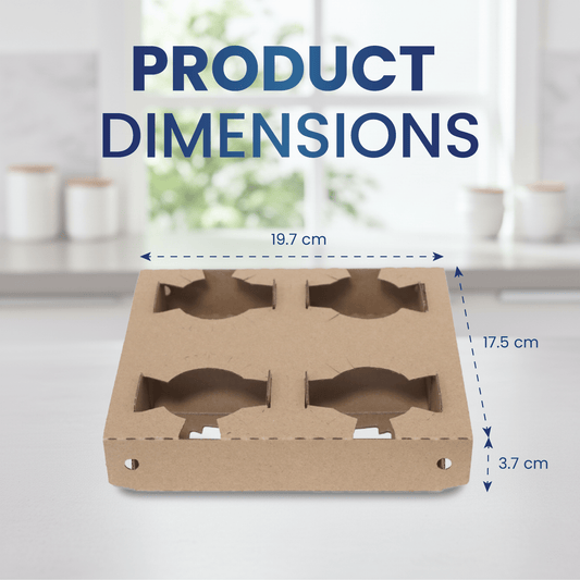 Mighty Drink Tray E Flute Brown 197x174x37mm Beverage Tray - SNH Packing