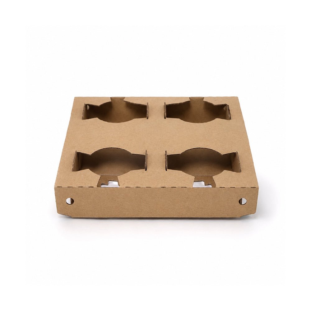 Mighty Drink Tray E Flute Brown 197x174x37mm Beverage Tray - SNH Packing