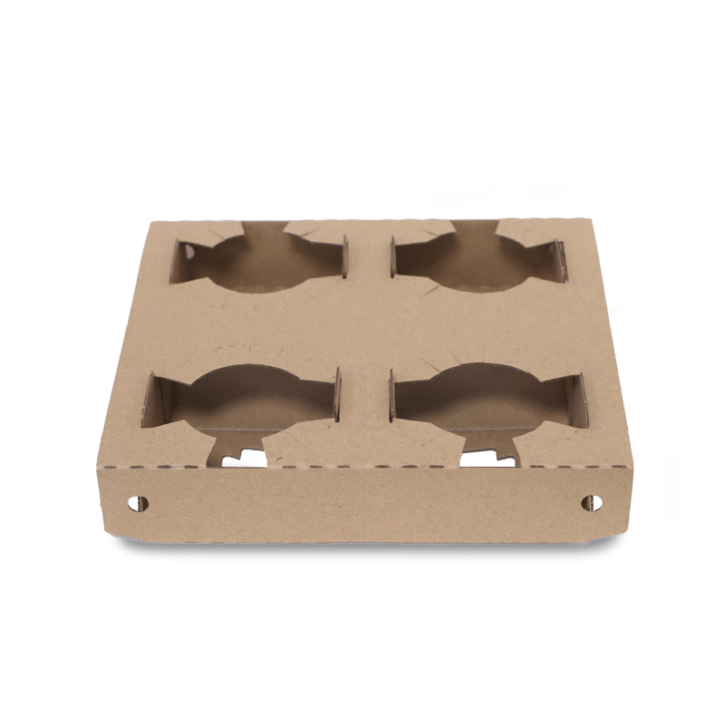 Mighty Drink Tray E Flute Brown 197x174x37mm Beverage Tray - SNH Packing