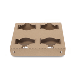 Mighty Drink Tray E Flute Brown 197x174x37mm Beverage Tray - SNH Packing