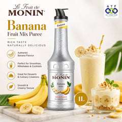 Monin Banana Fruit Mix Puree 1L Premium Tropical Fruit Puree - SNH Packing