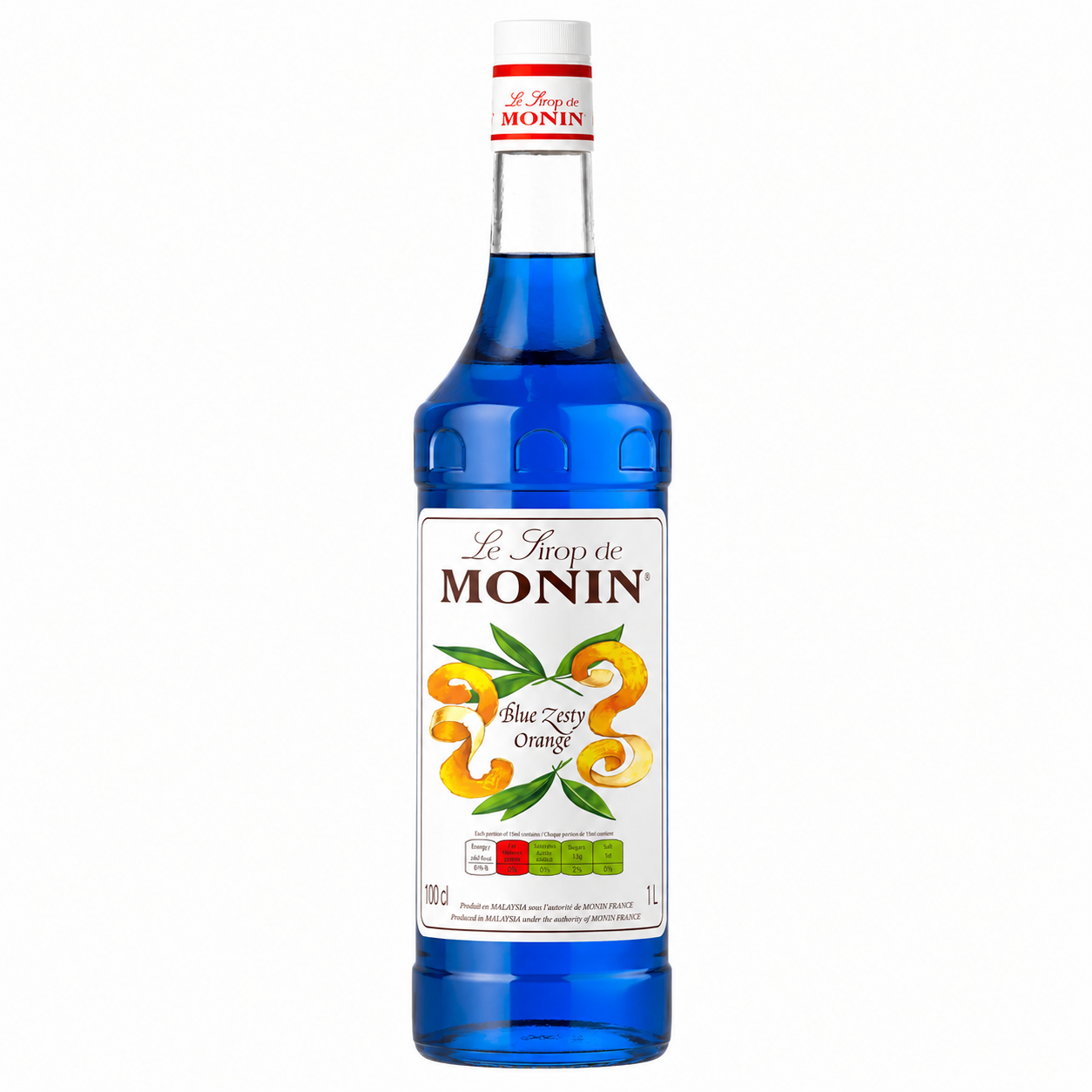 Monin Blue Lagoon Zesty Orange Syrup Citrus Flavour 1L