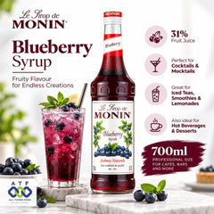 Monin Blueberry Syrup 700ml for Cocktails - SNH Packing