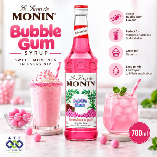Monin Bubble Gum Syrup 700ml for Mocktails - SNH Packing