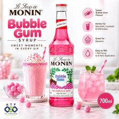 Monin Bubble Gum Syrup 700ml for Mocktails - SNH Packing