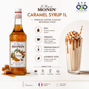 Monin Caramel Syrup 1L Premium Coffee Flavour Beverage Syrup - SNH Packing