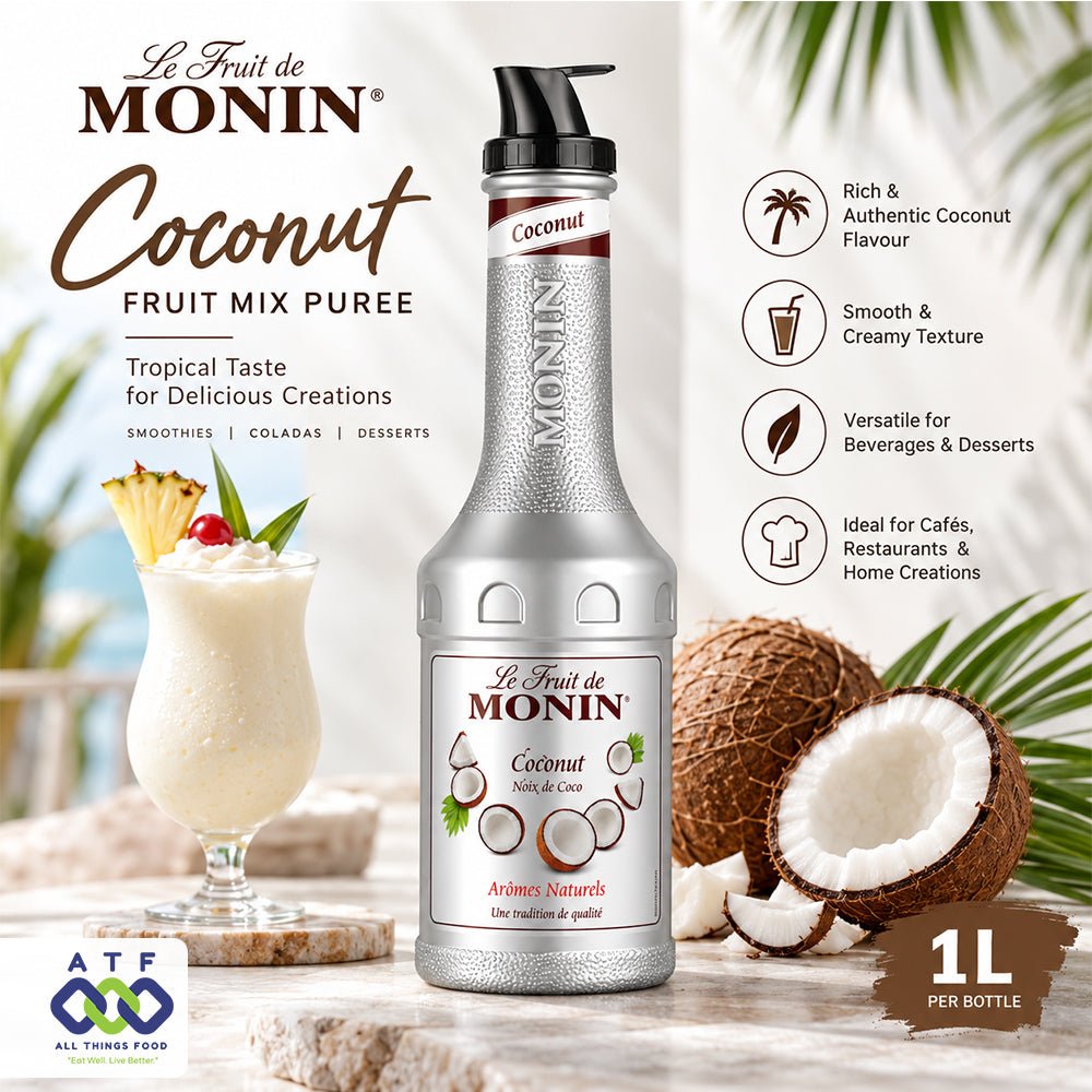 Monin Coconut Fruit Mix Puree 1L for Smoothies and Coladas - SNH Packing