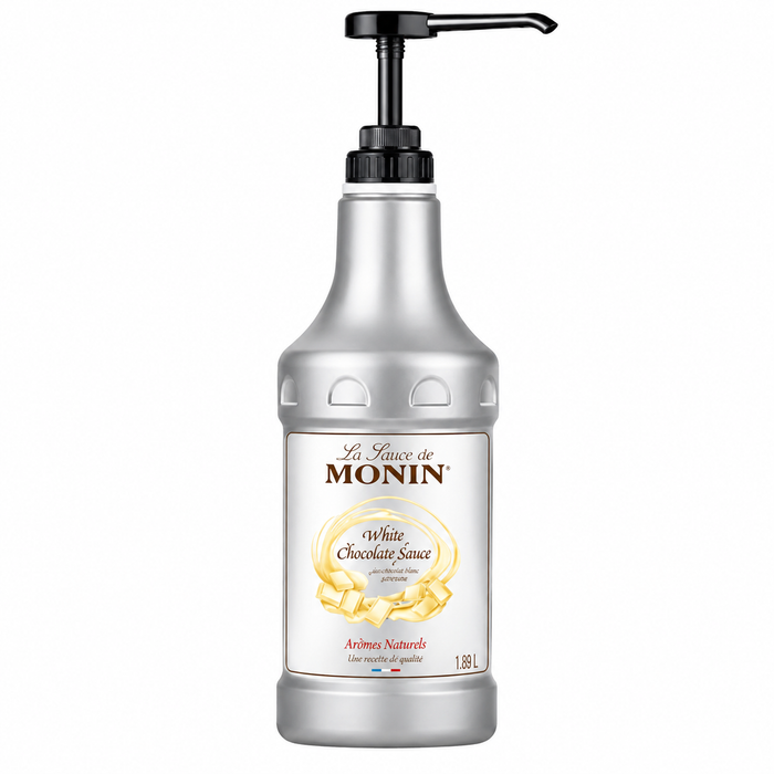 Monin White Chocolate Sauce 1.89L for Coffee and Desserts