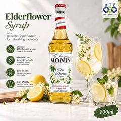 Monin Elderflower Syrup 700ml for Cocktails and Lemonades - SNH Packing