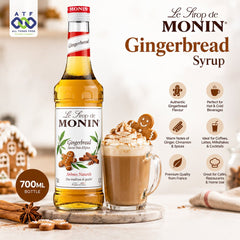 Monin Gingerbread Syrup 700ML Premium Spiced Beverage Syrup - SNH Packing