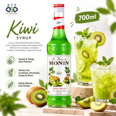 Monin Kiwi Syrup 700ml for Cocktails Mocktails and Sodas - SNH Packing