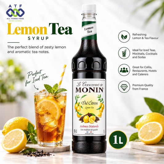 Monin Lemon Tea Syrup 1L for Iced Tea Mocktails and Sodas - SNH Packing