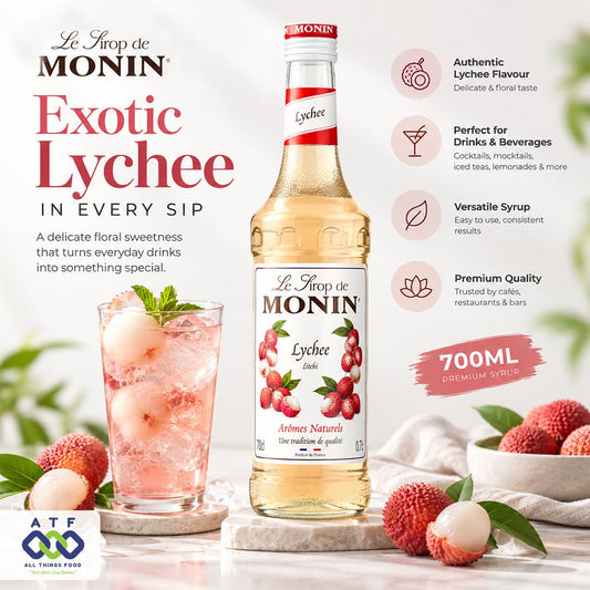Monin Lychee Syrup 700ML Premium Floral Fruit Beverage Syrup - SNH Packing