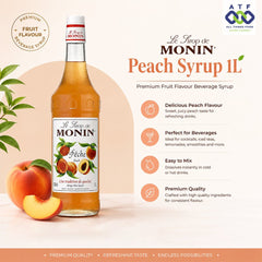 Monin Peach Syrup 1L Premium Fruit Flavour Beverage Syrup - SNH Packing