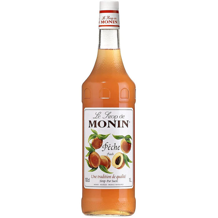 Monin Peach Syrup 1L Premium Fruit Flavour Beverage Syrup