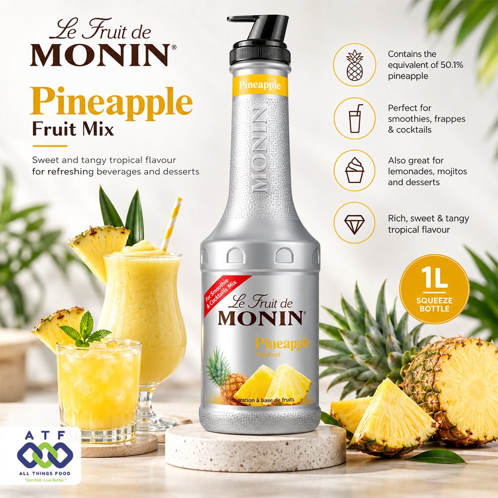 Monin Pineapple Fruit Mix 1L for Smoothies and Cocktails - SNH Packing