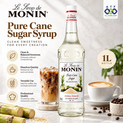 Monin Pure Cane Sugar Syrup 1L for Coffee - SNH Packing