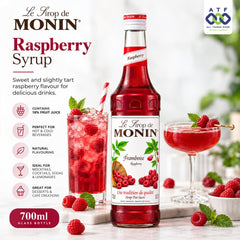 Monin Raspberry Syrup 700ML Premium Berry Flavour Beverage Syrup - SNH Packing