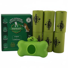 My Turf 100% Compostable Poop Bags 6 Rolls + 1 Dispenser - SNH Packing