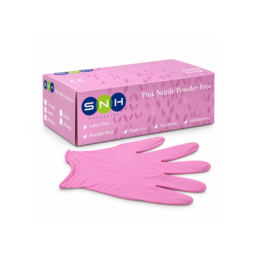 Nitrile Gloves Powder Free 100 Pieces Black Pink Blue - SNH Packing