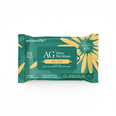 NurturePro AG+ Silver Pet Wet Wipes -Aloe Vera (10 Sheets/ Pack) - SNH Packing