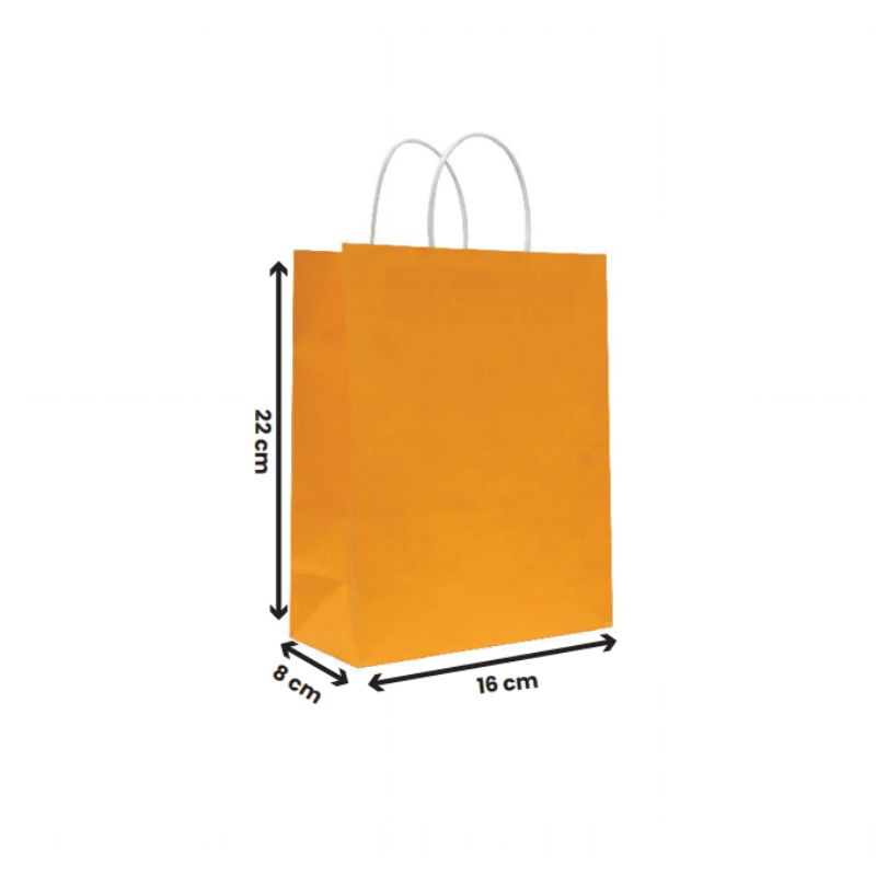 Orange Paper Bags with Twisted Handle | Kraft Shopping Bags - SNH Packing