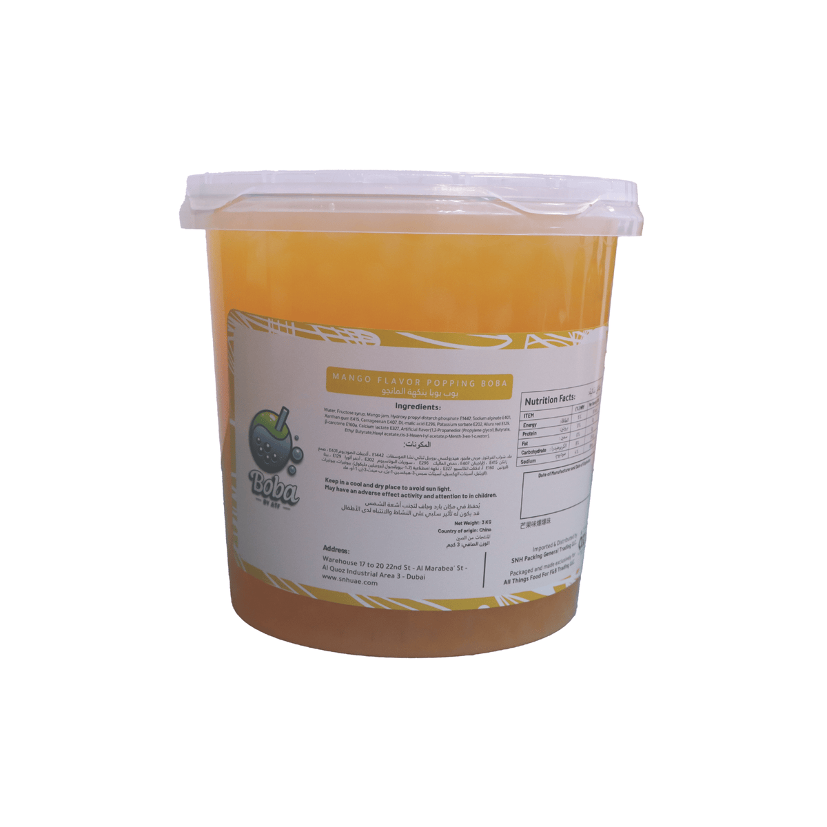 Original Mango Popping Boba 3KG | Boba by ATF - SNH Packing
