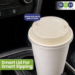 Paper Cup Lid UAE - 90mm Slider Lock - SNH Packing