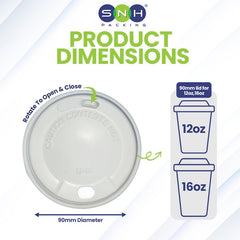 Paper Cup Lid UAE - 90mm Slider Lock - SNH Packing