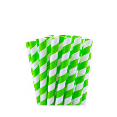 Paper Straw Green White 6 MM 250 Pieces - SNH Packing