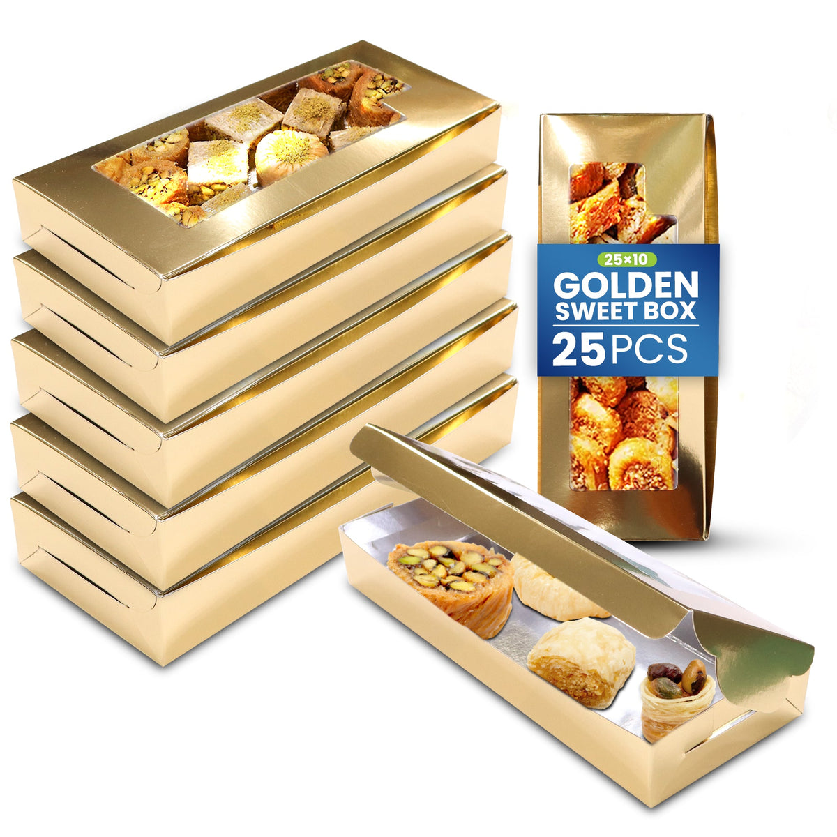 Paper Sweet Box Gold/Aluminium with Window - SNH Packing