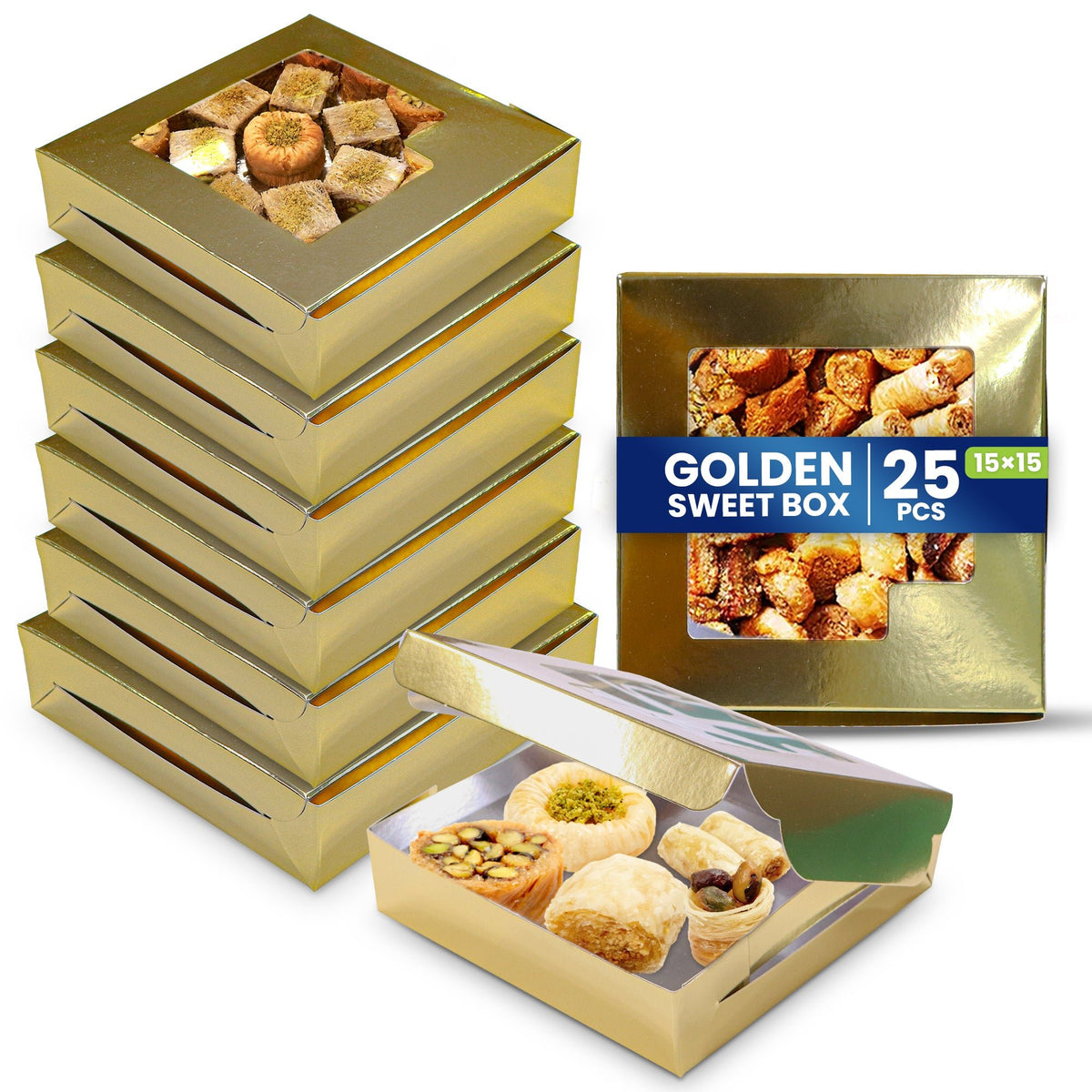 Paper Sweet Box Gold/Aluminium with Window - SNH Packing