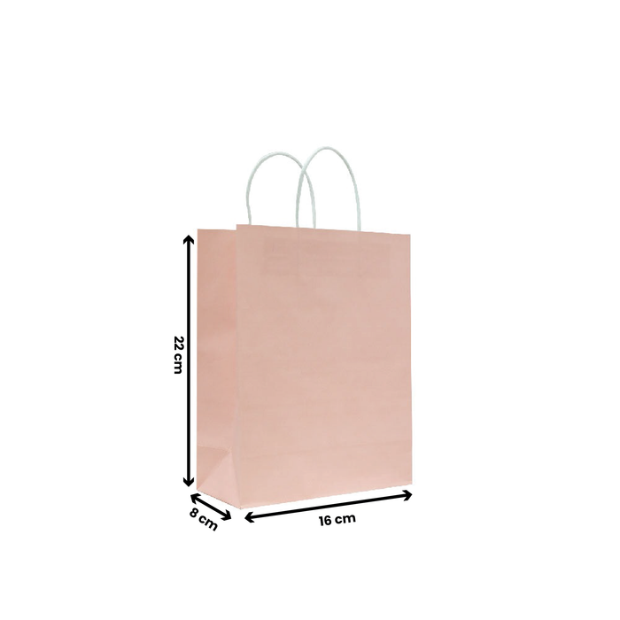 Pink Twisted Handle Paper Bags | Durable Kraft Bags