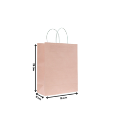 Pink Twisted Handle Paper Bags | Multiple Sizes | Eco-Friendly & Durable