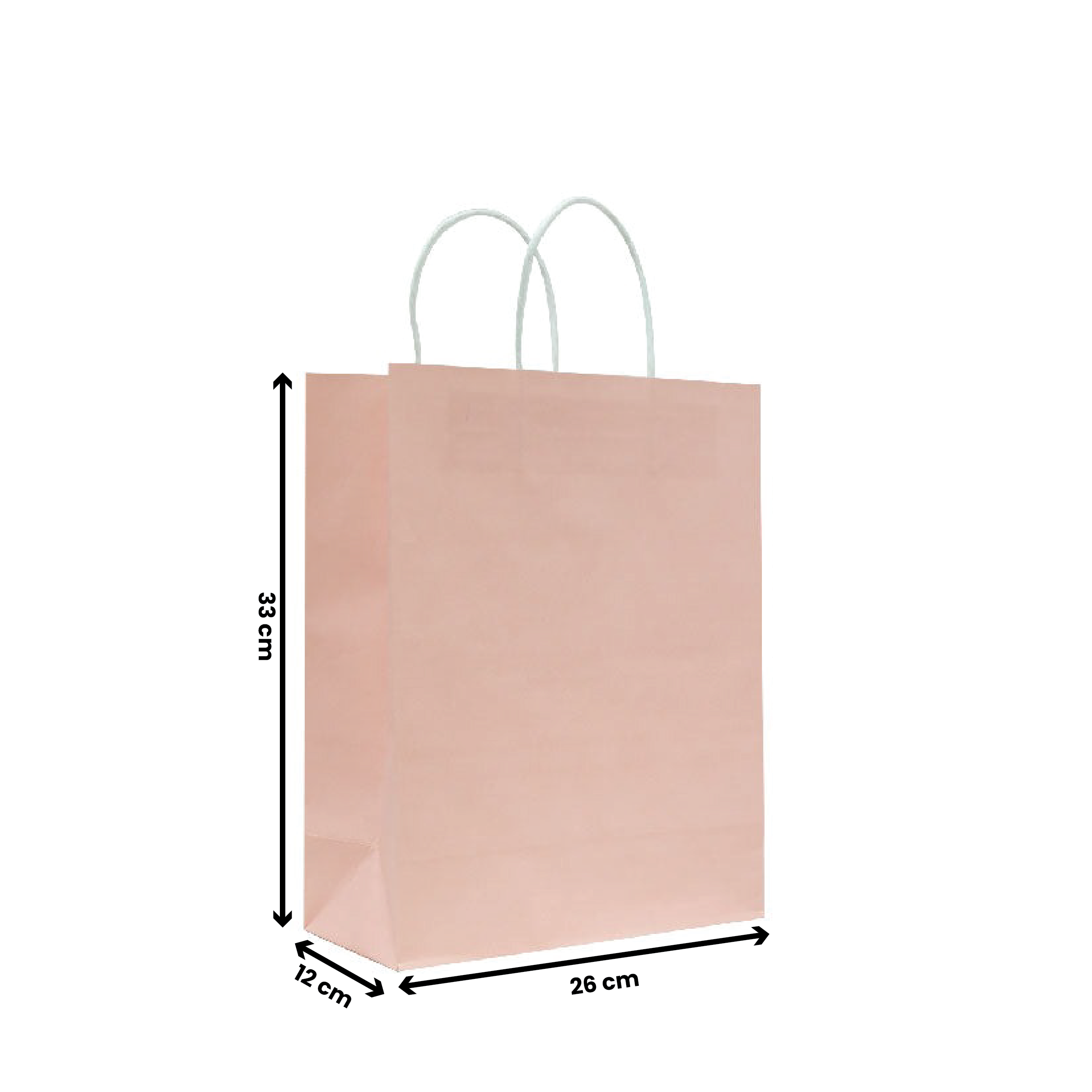 Pink Twisted Handle Paper Bags | Multiple Sizes | Eco-Friendly & Durable