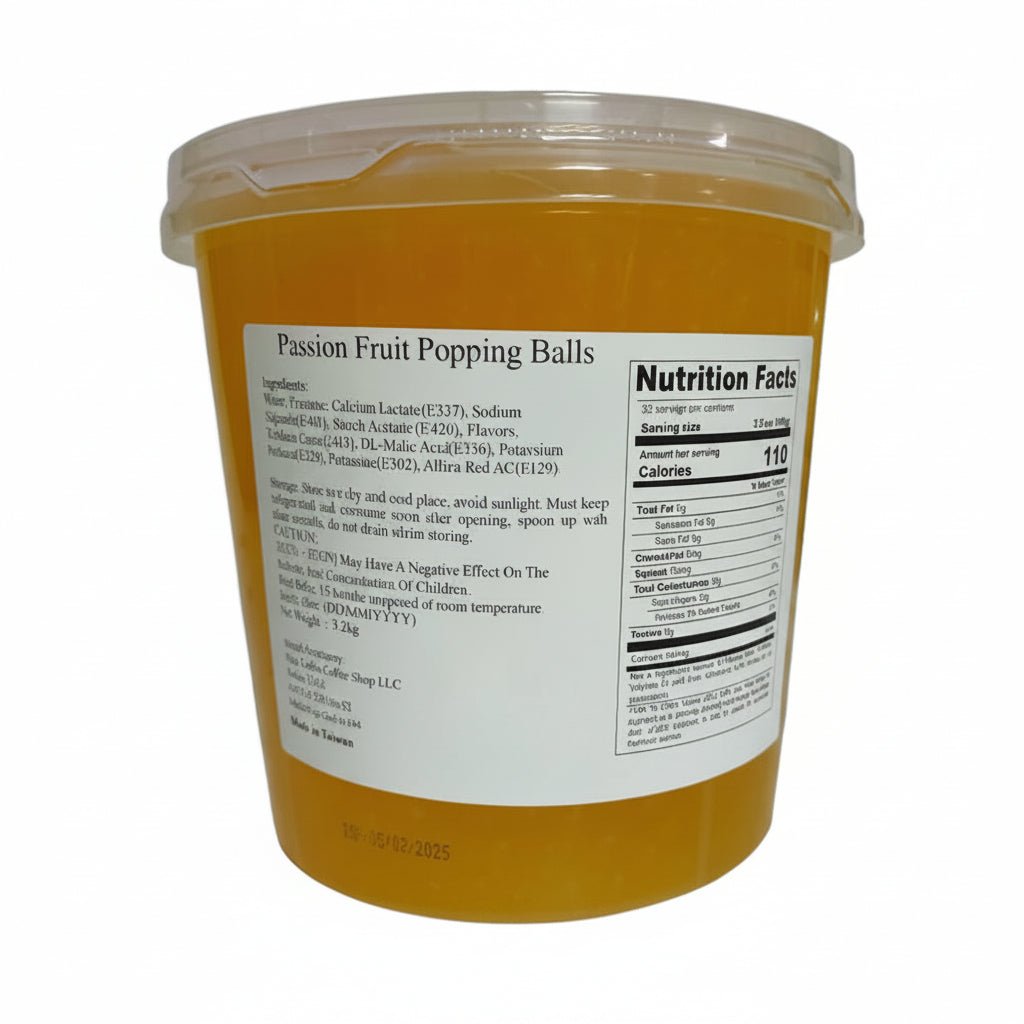 Passion Fruit Popping Boba 3.2KG Taiwanese Bubble Tea Topping - SNH Packing