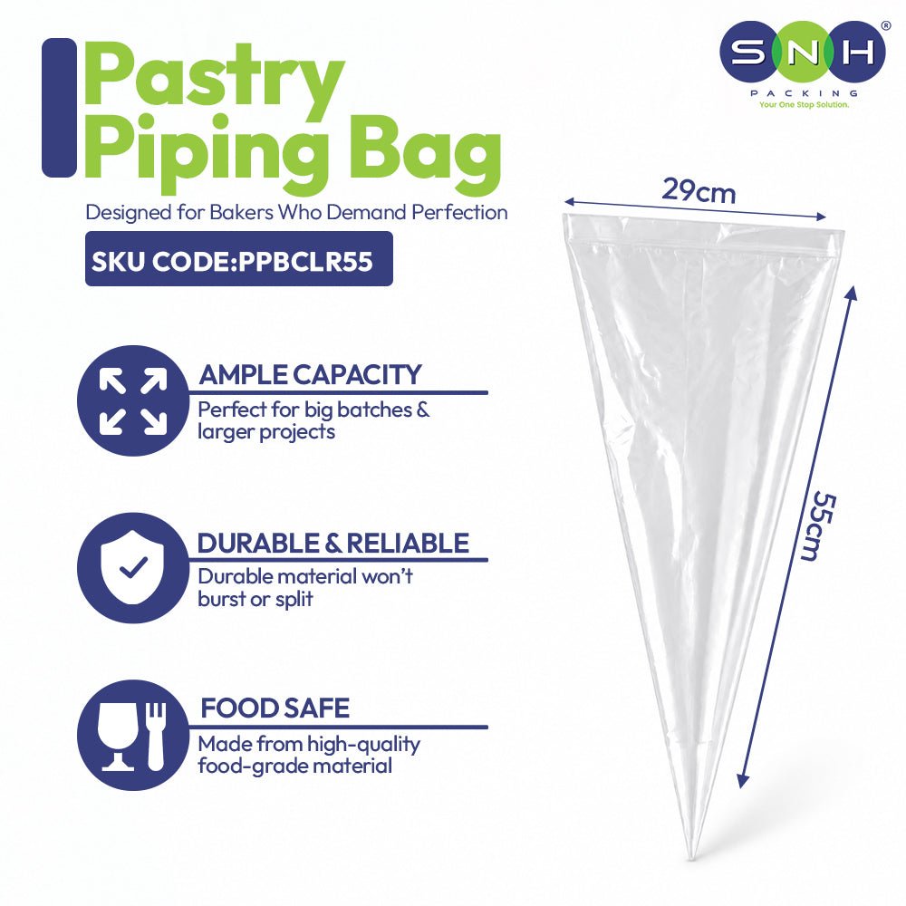 Pastry Piping Bags Clear 55cm 100PCS - SNH Packing