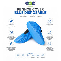 PE Shoe Covers Blue Disposable 15x41cm 100 PCS - SNH Packing