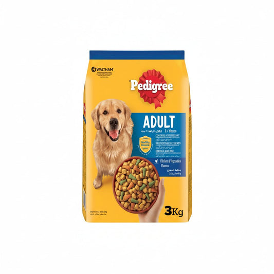 Pedigree Chicken & Vegetables Adult Dry Dog Food 3KG - SNH Packing