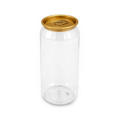 PET Can Clear Round with Gold Lid 55mm 250ml to 500ml - SNH Packing