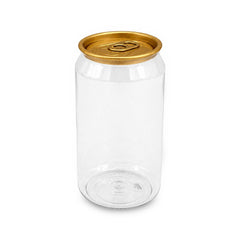 PET Can Clear Round with Gold Lid 55mm 250ml to 500ml - SNH Packing