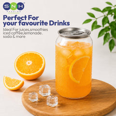PET Can Clear Round with Silver Lid 55mm 250ML to 500ML - SNH Packing